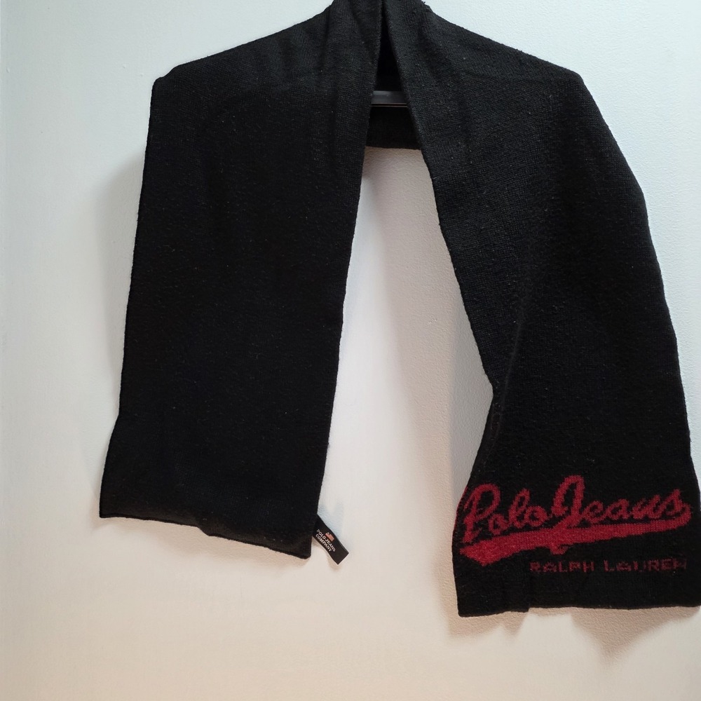 Ralph Lauren Polo Jeans Co. Knit Winter‎ Scarf Black And White